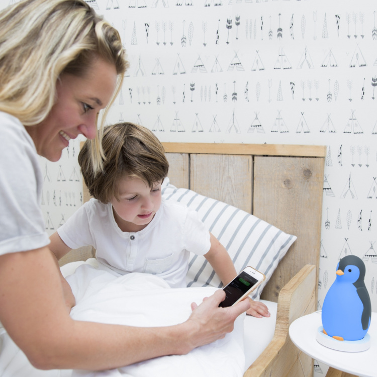 Zazu Pam slaapritme muziek nachtlampje, pinguïn, grijs