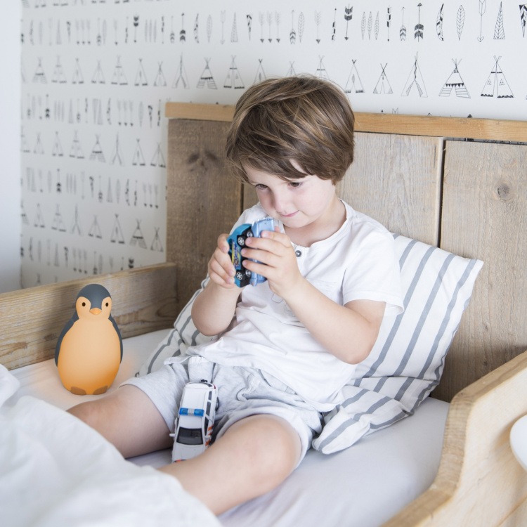 Zazu Pam slaapritme muziek nachtlampje, pinguïn, grijs