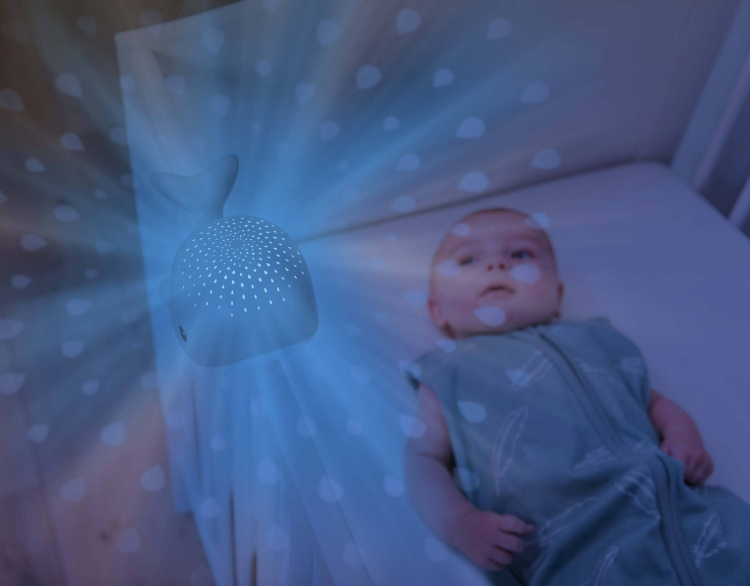 Zazu Wally de Walvis projector nachtlampje, grijs