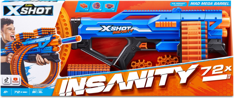 X-Shot Insanity-Mad Mega Barrel - schuimpistool