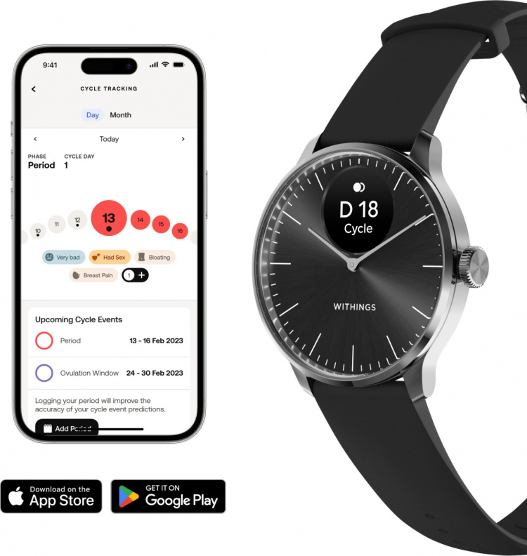Withings Scanwatch Light smartwatch, 37 mm, zwart Withings Scanwatch Light smartwatch, 37 mm, zwart