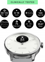 Withings Scanwatch Light smartwatch, 37 mm, wit/grijs