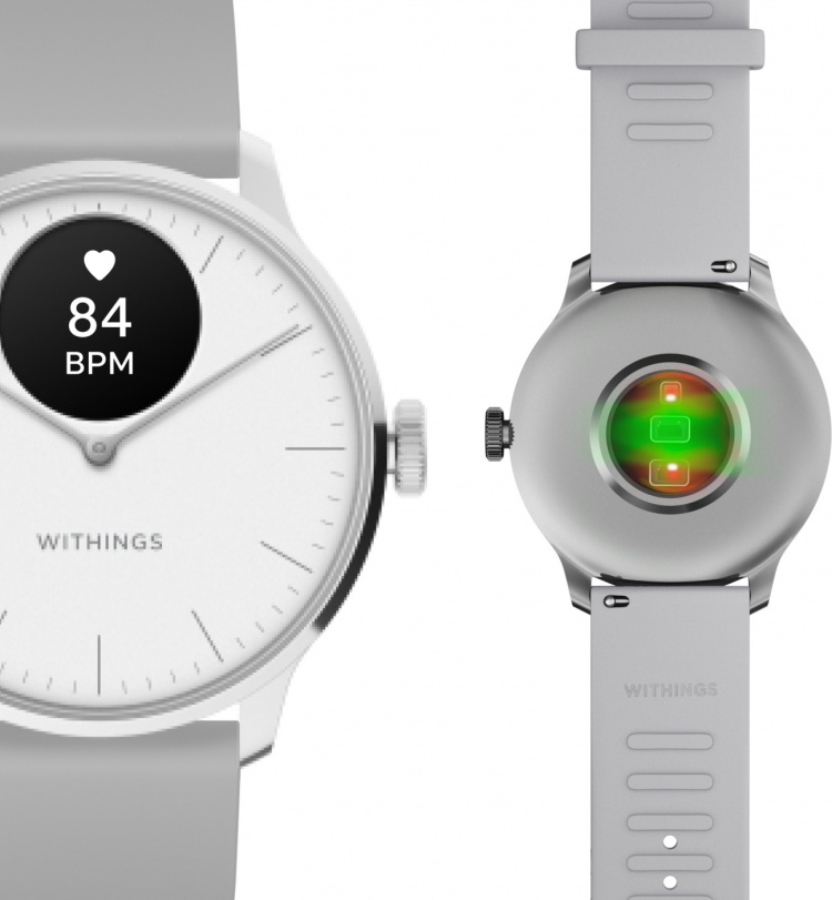 Withings Scanwatch Light smartwatch, 37 mm, wit/grijs