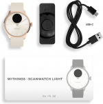 Withings Scanwatch Light smartwatch, 37 mm, wit / roségoud