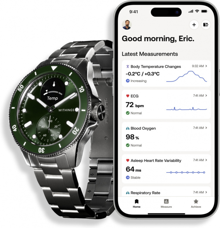 Withings Scanwatch Nova smartwatch, 42 mm, groen