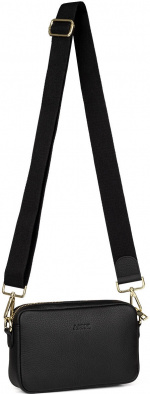 Aarni Crossbody Tas, zwart, zilveren rits