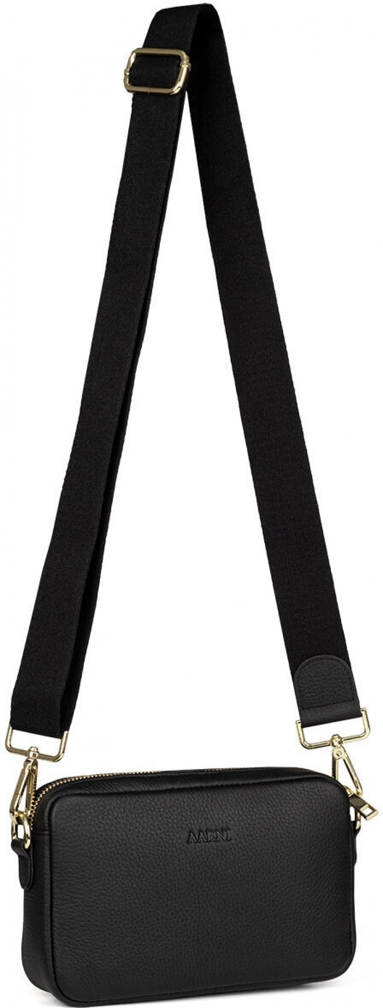 Aarni Crossbody Tas, zwart, zilveren rits