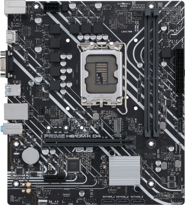 ASUS PRIME H610M-K D4 LGA 1700 mATX moederbord ASUS PRIME H610M-K D4 LGA 1700 mATX moederbord