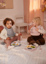 BabyBjörn Slabbetje, 2 stuks, Grijs / Poederroze