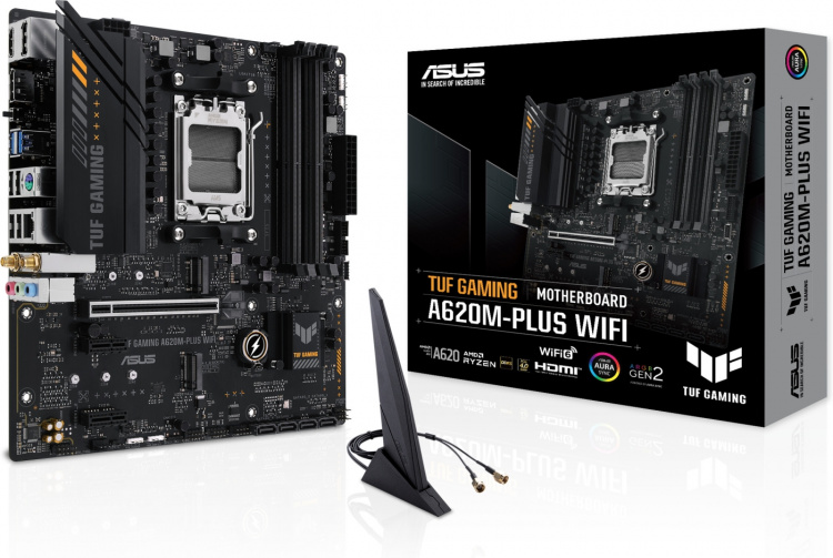 ASUS TUF GAMING A620M-PLUS WIFI mATX moederbord ASUS TUF GAMING A620M-PLUS WIFI mATX moederbord
