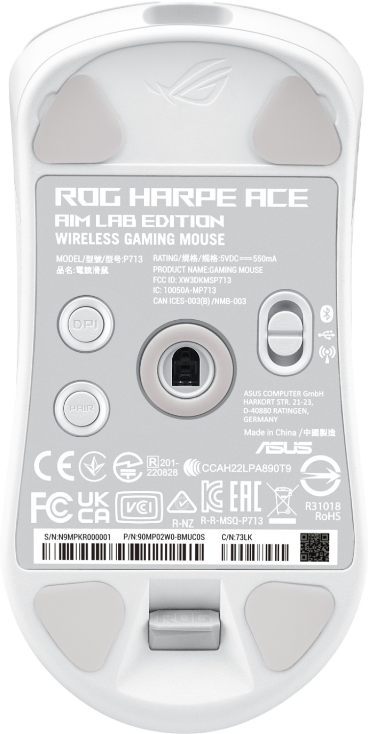 ASUS ROG Harpe Ace Aim Lab Edition draadloze gamingmuis, wit ASUS ROG Harpe Ace Aim Lab Edition draadloze gamingmuis, wit