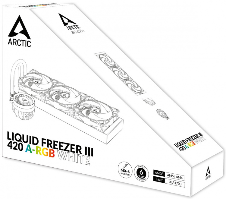 Arctic Cooling Arctic Liquid Freezer III 420 ARGB vloeistofkoelsysteem, wit