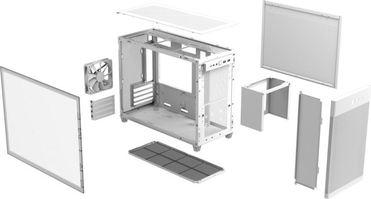 ASUS Prime AP201 TG Micro-ATX-kast met venster, wit ASUS Prime AP201 TG Micro-ATX-kast met venster, wit