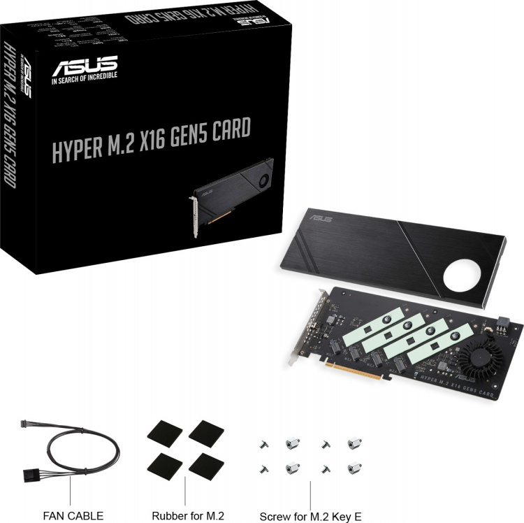 ASUS Hyper M.2 x16 Gen5-kaartadapters ASUS Hyper M.2 x16 Gen5-kaartadapters