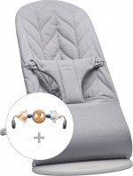 BabyBjörn Bliss Geweven Bundel -sitteri + lelu, Lichtgrijs/Googly Eyes(pastelli)