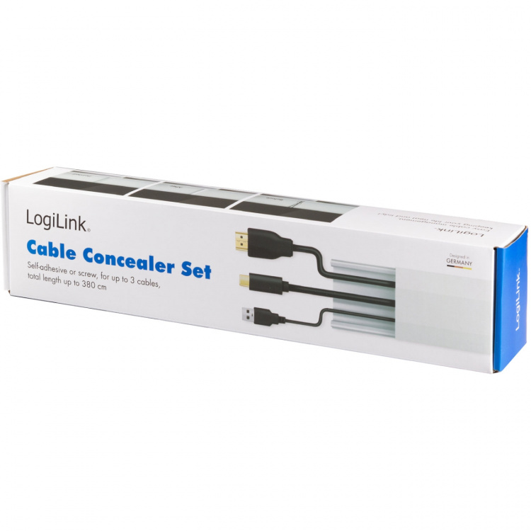 LogiLink Kabelkanal-kit 67 delar Vit LogiLink Kabelkanal-kit 67 delar Vit