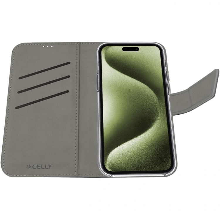 Celly Wally Wallet Case iPhone 16 Svart Celly Wally Wallet Case iPhone 16 Svart