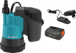 GARDENA Dompelpomp 2000/2 18V P4A voor schoon water, accu en oplader GARDENA Dompelpomp 2000/2 18V P4A voor schoon water, accu en oplader