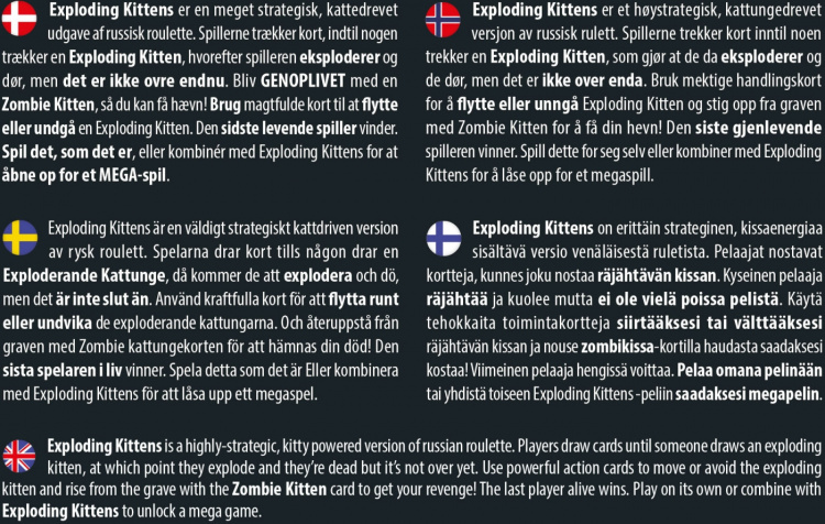 Exploding Kittens Zombie Kittens Nordic - kaartspel