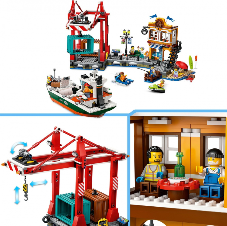LEGO My City 60422 - Zeehaven en vrachtschip