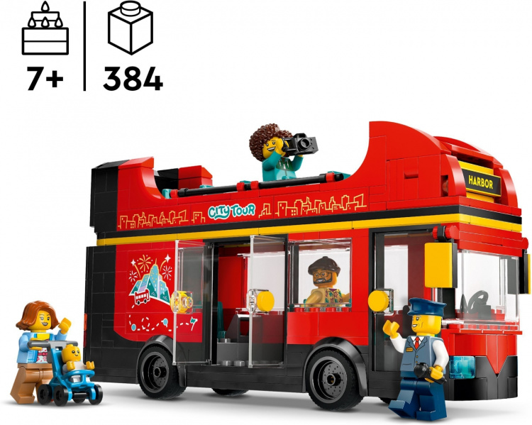 LEGO City Grote Voertuigen 60407 - Rode dubbeldekker toeristenbus