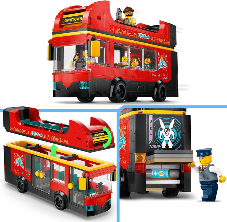 LEGO City Grote Voertuigen 60407 - Rode dubbeldekker toeristenbus
