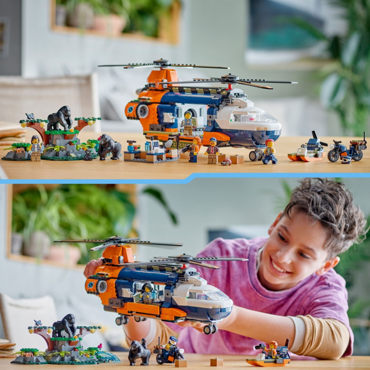 LEGO City Verkenning 60437 - Jungle Verkenner helikopter in kamp