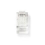 Nedis RJ45-Connector | Male | Stranded UTP CAT5 | Recht | Verguld | 10 Stuks | Polycarbonate | Transparant | Doos