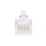 Nedis RJ45-Connector | Male | Stranded UTP CAT5 | Recht | Verguld | 10 Stuks | Polycarbonate | Transparant | Doos