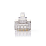 Nedis RJ45-Connector | Male | Stranded STP CAT5 | Recht | Verguld | 10 Stuks | Polycarbonate | Transparant | Doos