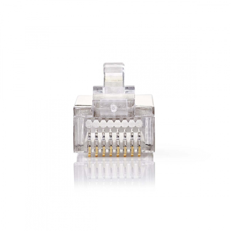 Nedis RJ45-Connector | Male | Stranded STP CAT5 | Recht | Verguld | 10 Stuks | Polycarbonate | Transparant | Doos