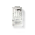 Nedis RJ45-Connector | Male | Stranded UTP CAT6 | Recht | Verguld | 10 Stuks | Polycarbonate | Transparant | Doos
