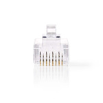 Nedis RJ45-Connector | Male | Stranded UTP CAT6 | Recht | Verguld | 10 Stuks | Polycarbonate | Transparant | Doos