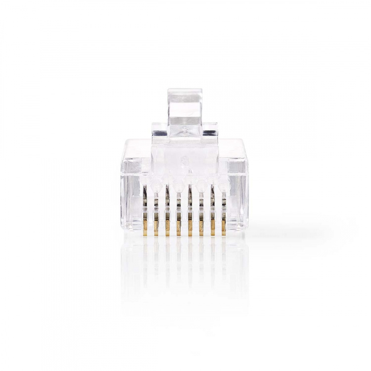Nedis RJ45-Connector | Male | Stranded UTP CAT6 | Recht | Verguld | 10 Stuks | Polycarbonate | Transparant | Doos
