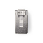 Nedis RJ45-Connector | Male | Stranded STP CAT6 | Recht | Verguld | 10 Stuks | Polycarbonate | Transparant | Doos