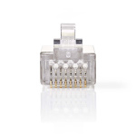 Nedis RJ45-Connector | Male | Stranded STP CAT6 | Recht | Verguld | 10 Stuks | Polycarbonate | Transparant | Doos