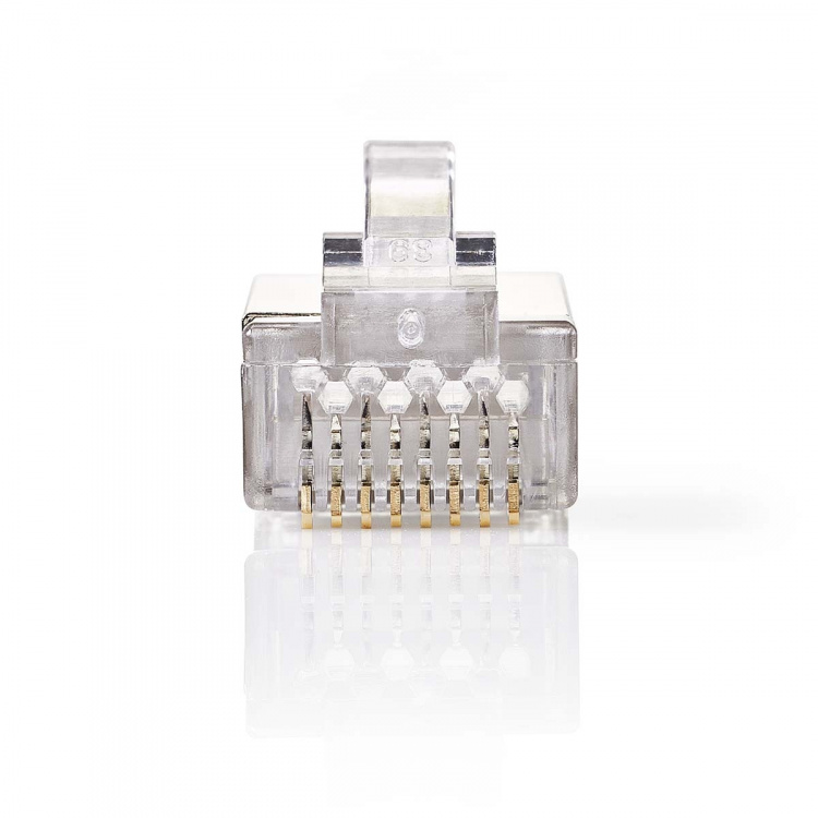 Nedis RJ45-Connector | Male | Stranded STP CAT6 | Recht | Verguld | 10 Stuks | Polycarbonate | Transparant | Doos