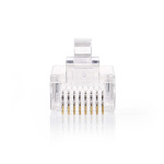 Nedis RJ45-Connector | RJ45 Pass Through | Solid UTP CAT5e | Recht | Verguld | 10 Stuks | Polycarbonate | Transparant | Doos Nedis RJ45-Connector | RJ45 Pass Through | Solid UTP CAT5e | Recht | Verguld | 10 Stuks | Polycarbonate | Transparant | Doos