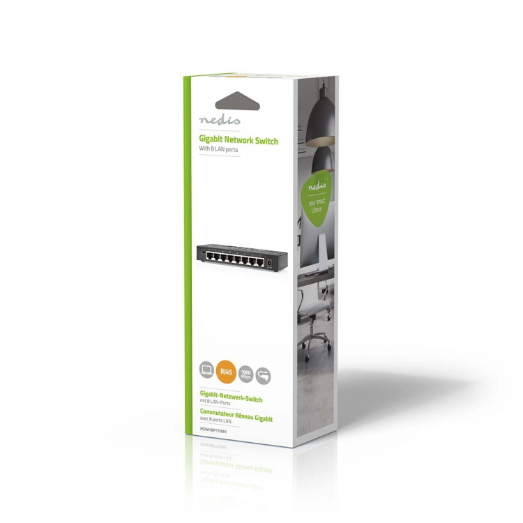 Nedis Netwerk-Switch | Bekabelde snelheid: Gigabit | Aantal ethernetpoorten: 8