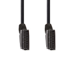 Nedis SCART-Kabel | SCART Male | SCART Male | Vernikkeld | 480p | 1.50 m | Rond | PVC | Zwart | Label
