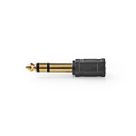 Nedis Stereo-Audioadapter | 6,35 mm Male | 3,5 mm Female | Verguld | Recht | ABS | Zwart | 10 Stuks | Envelop