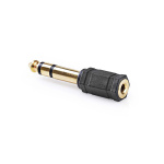 Nedis Stereo-Audioadapter | 6,35 mm Male | 3,5 mm Female | Verguld | Recht | ABS | Zwart | 10 Stuks | Envelop