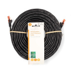 Nedis CAT6 Netwerkkabel | RJ45 Male | RJ45 Male | U/UTP | 30.0 m | Buitenshuis | Rond | PE | Zwart | Label