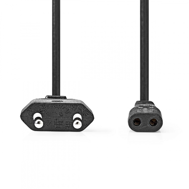 Nedis Stroomkabel | Euro Male | IEC-320-C1 | Recht | Recht | Vernikkeld | 2.00 m | Rond | ABS / PVC | Zwart | Label Nedis Stroomkabel | Euro Male | IEC-320-C1 | Recht | Recht | Vernikkeld | 2.00 m | Rond | ABS / PVC | Zwart | Label