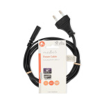 Nedis Stroomkabel | Euro Male | IEC-320-C1 | Recht | Recht | Vernikkeld | 2.00 m | Rond | ABS / PVC | Zwart | Label Nedis Stroomkabel | Euro Male | IEC-320-C1 | Recht | Recht | Vernikkeld | 2.00 m | Rond | ABS / PVC | Zwart | Label