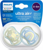 Philips Avent SCF085/58 Ultra Air spenen 0-6 maanden, 2 stuks, zon
