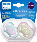 Philips Avent SCF085/59 Ultra Air spenen 0-6 maanden, 2 stuks, regenboog