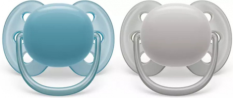 Philips Avent SCF091/17 Ultra Soft-spenen, 6-18 maanden, 2 stuks, blauw