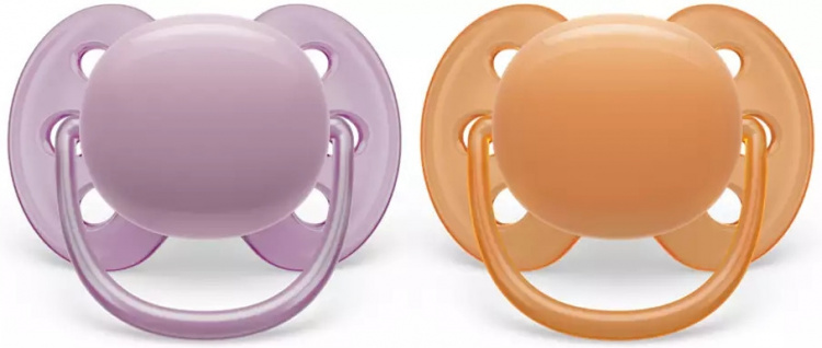 Philips Avent SCF091/33 Ultra Soft-spenen, 6-18 maanden, 2 stuks, roodachtig