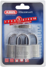 ABUS hangslot 64TI/40, Titalium, 23 mm, drievoudige verpakking